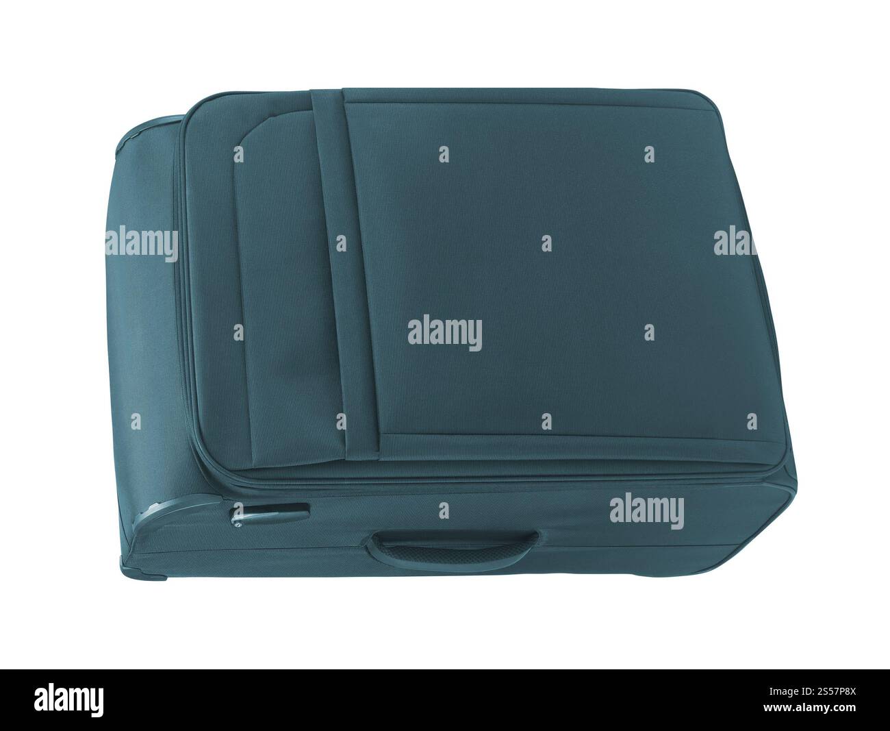 Grande valise bleue isolée sur fond blanc. Grande valise bleue Banque D'Images