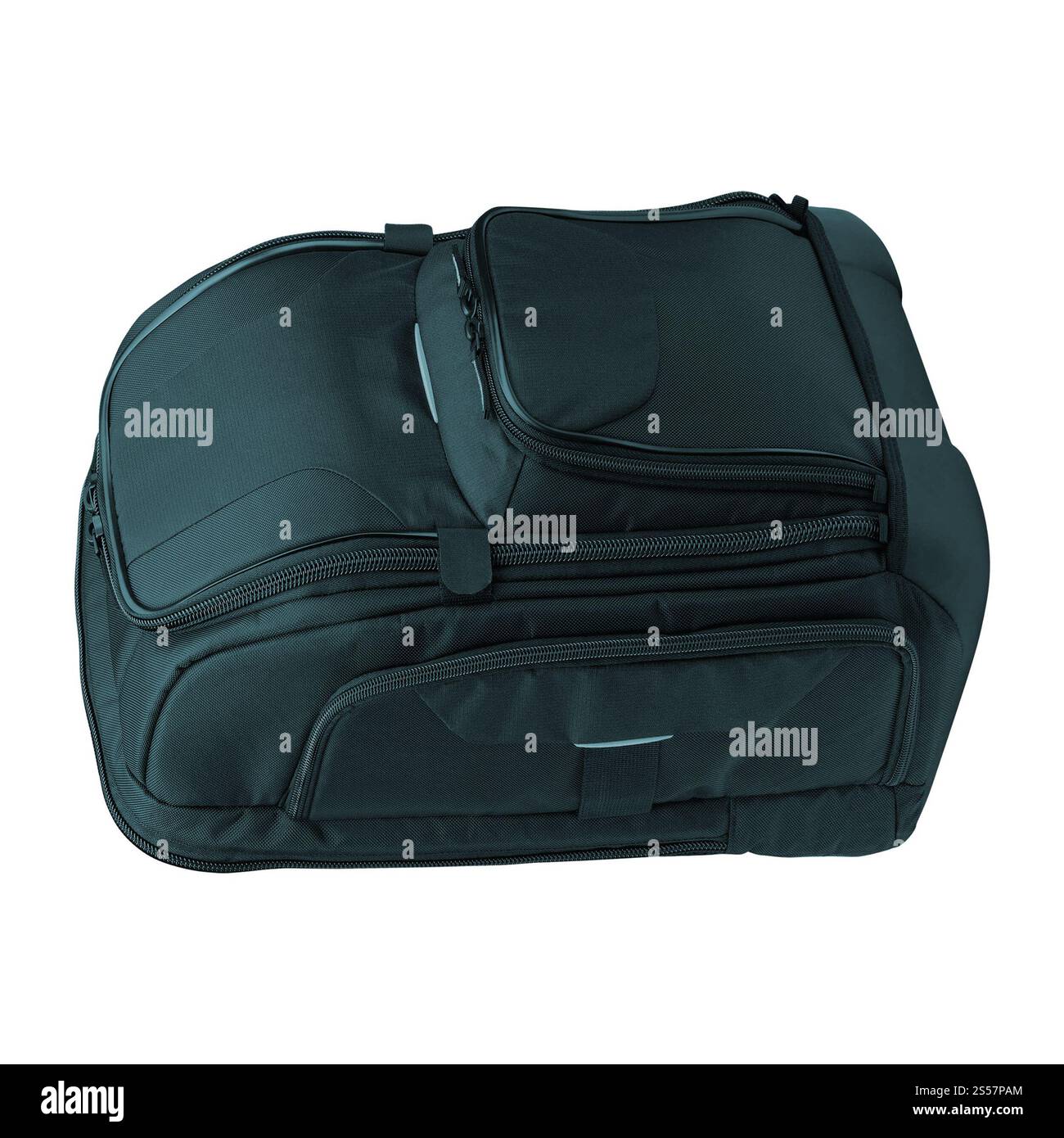 Petit sac à dos bleu foncé sur fond blanc. Petit sac à dos bleu foncé Banque D'Images