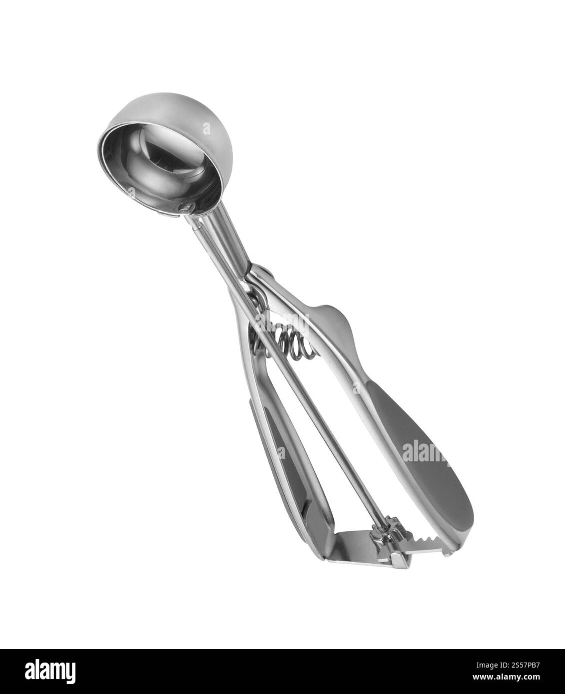 cuillère à la crème glacée isolé sur fond blanc. ramasser la crème glacée à la cuillère Banque D'Images