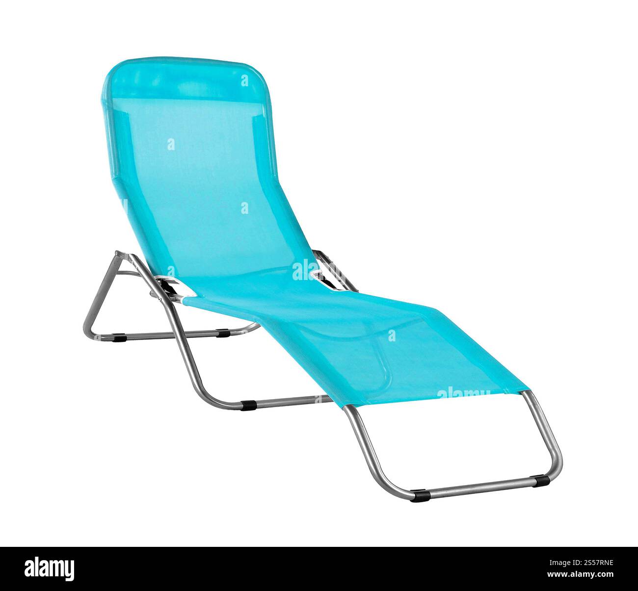 transat bleu isolé sur fond blanc. transat bleu isolé Banque D'Images