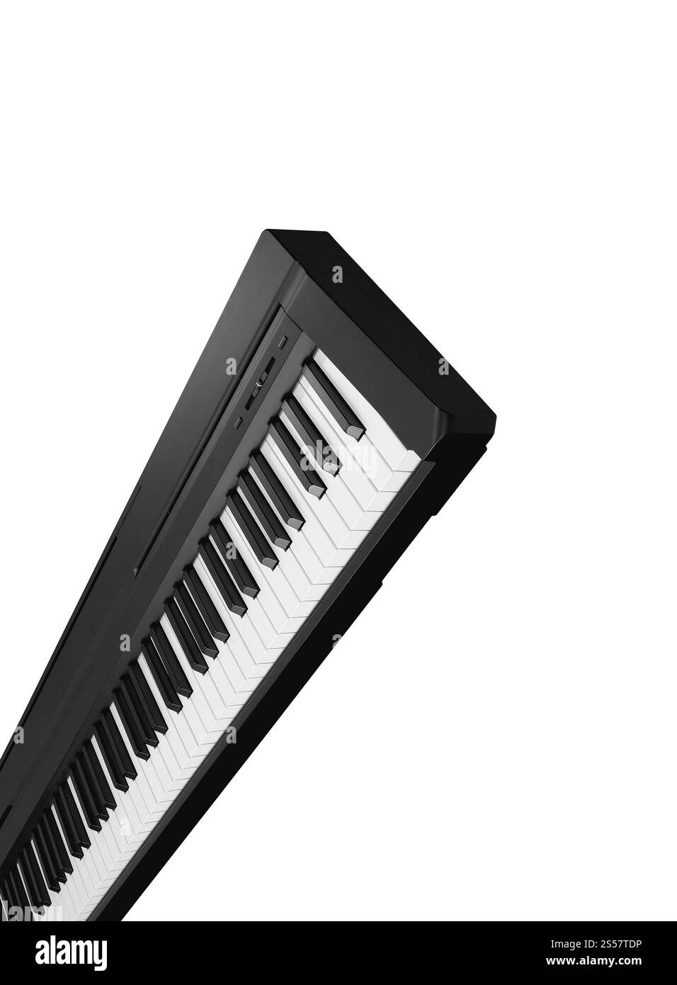 Synthétiseur gris foncé isolé sur fond blanc. Synthétiseur gris foncé isolé Banque D'Images