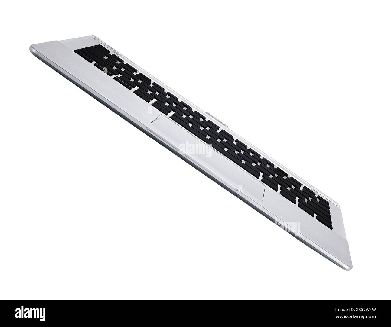 Clavier d'ordinateur en aluminium moderne isolé sur fond blanc. Clavier d'ordinateur en aluminium moderne isolé Banque D'Images