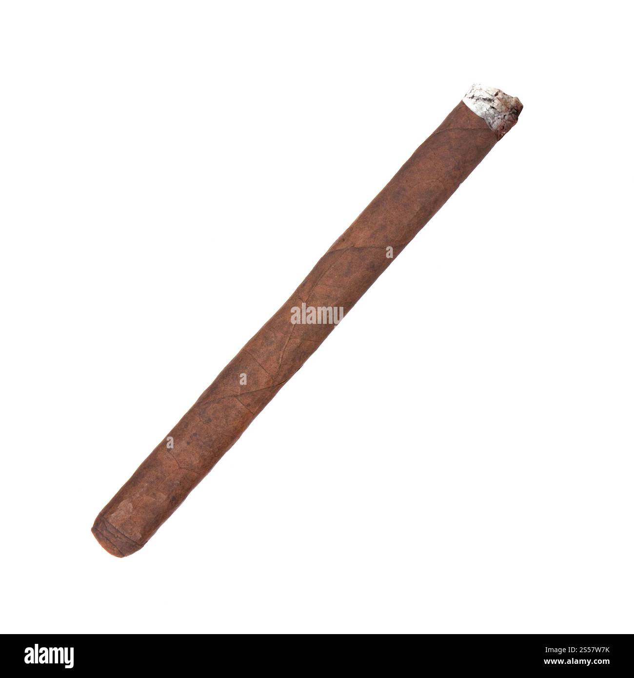 Cigare fumant havana isolé sur un fond blanc. Cigare fumant de la havane isolé Banque D'Images