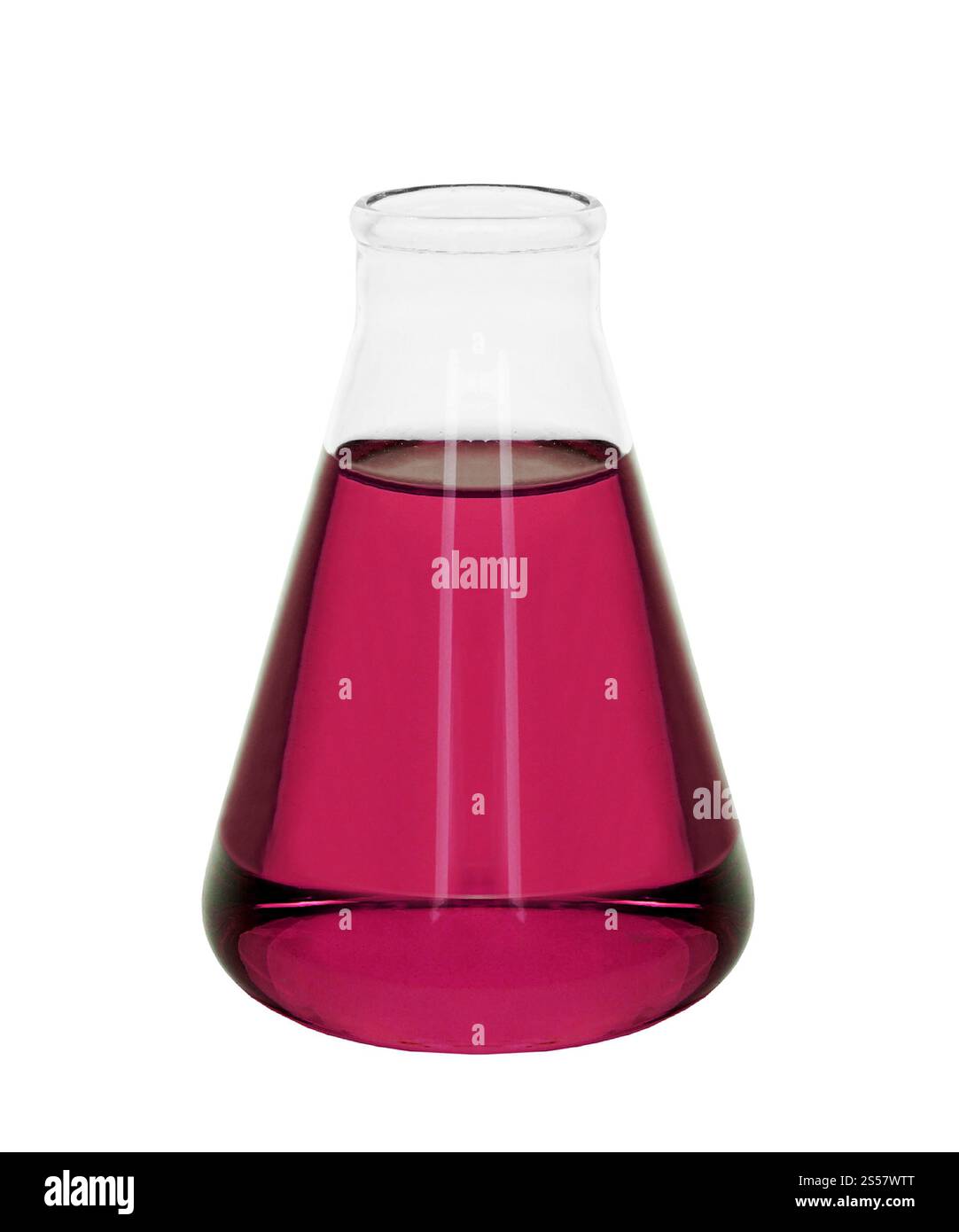 Flacon de laboratoire chimique isolé sur blanc Banque D'Images