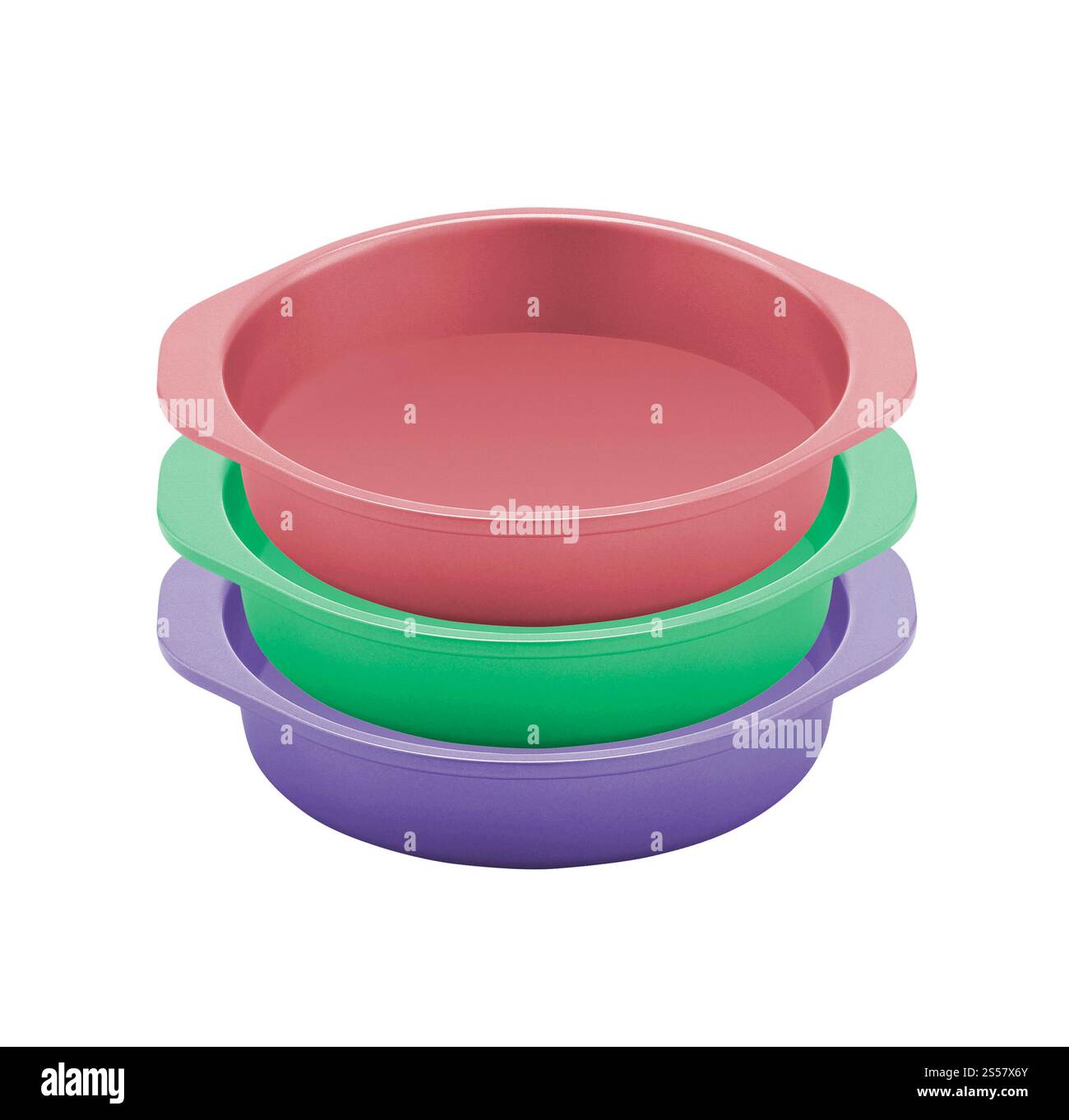 Bols de nourriture pour chiens isolés sur fond blanc Banque D'Images