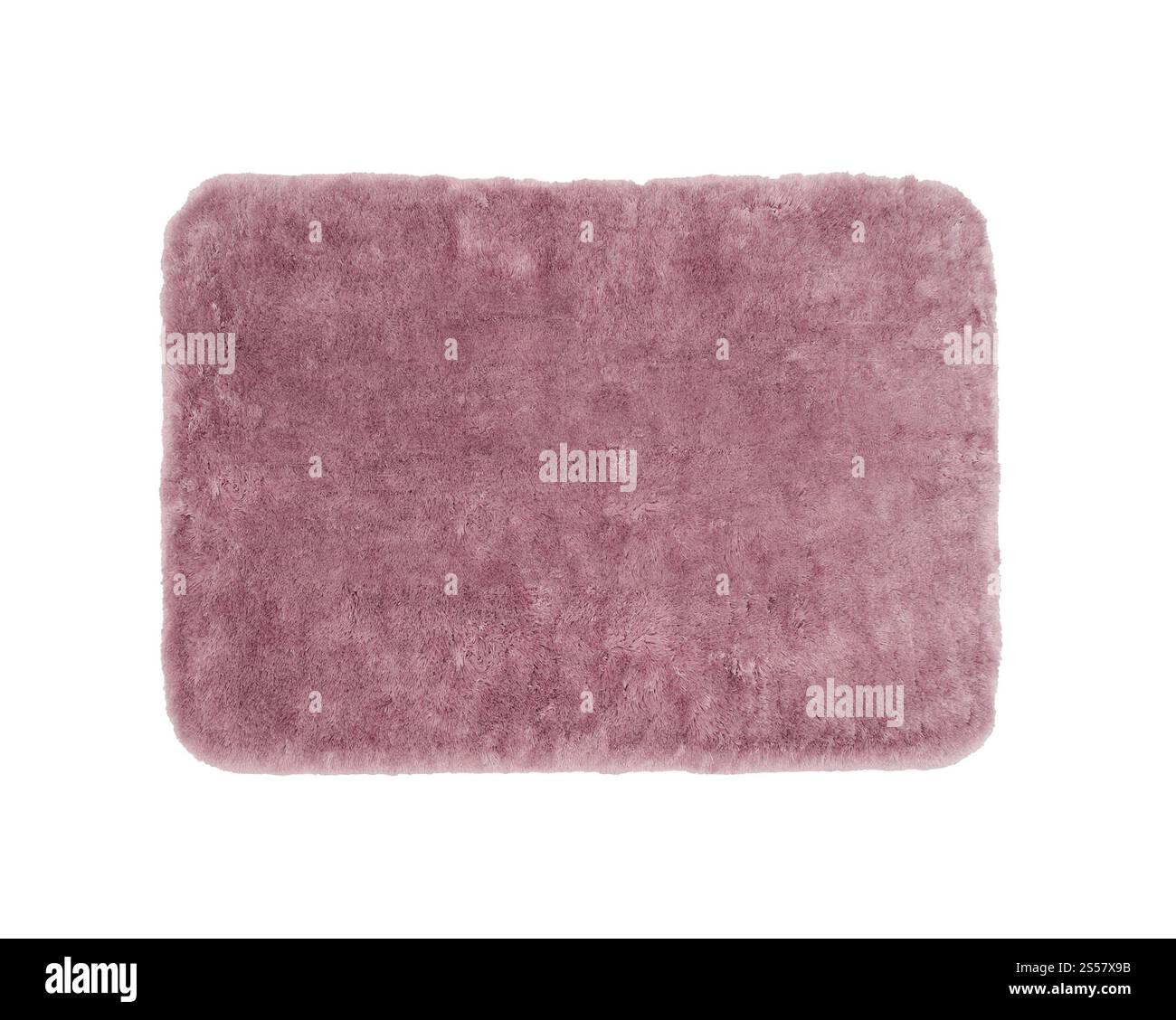 Tapis de bain rouge isolé sur blanc Banque D'Images