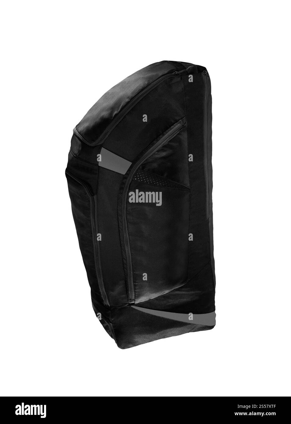 grand sac de voyage noir isolé sur fond blanc Banque D'Images