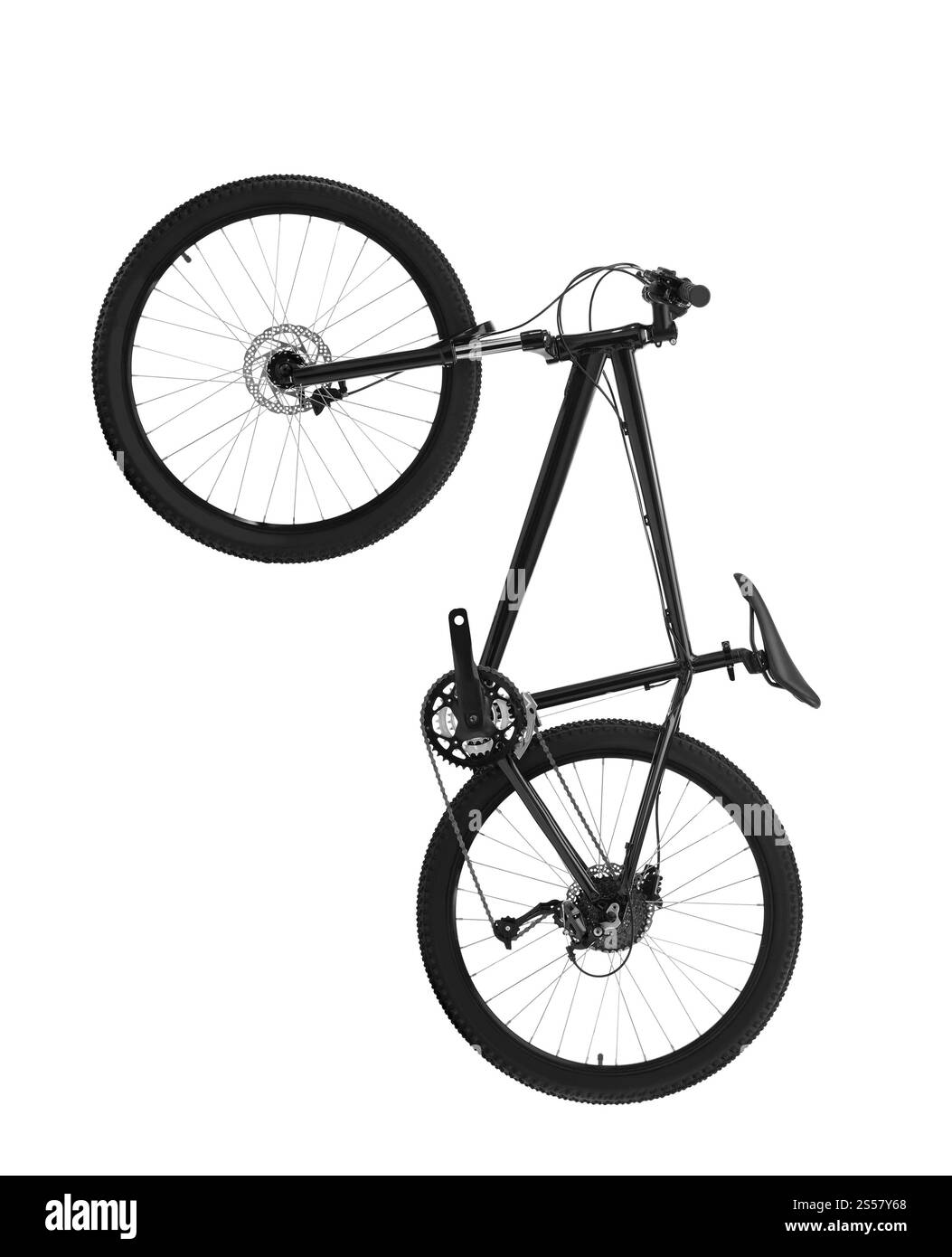 vélo de montagne noir isolé sur fond blanc Banque D'Images