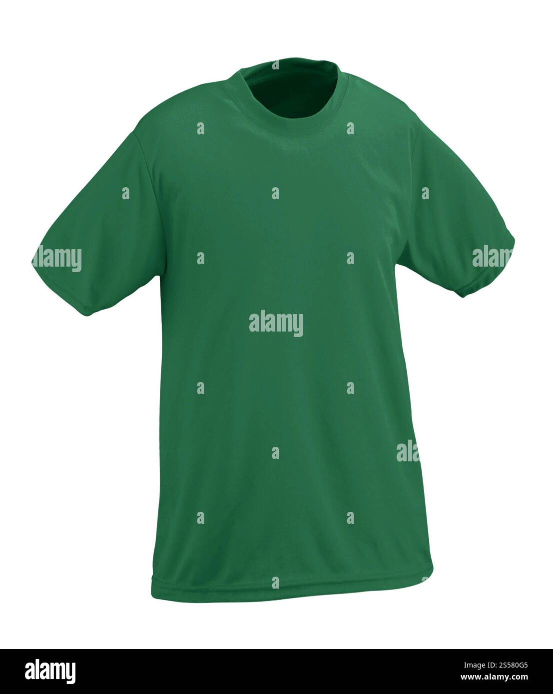 Modèle de tshirt vert isolé sur blanc. Modèle de tshirt vert isolé Banque D'Images