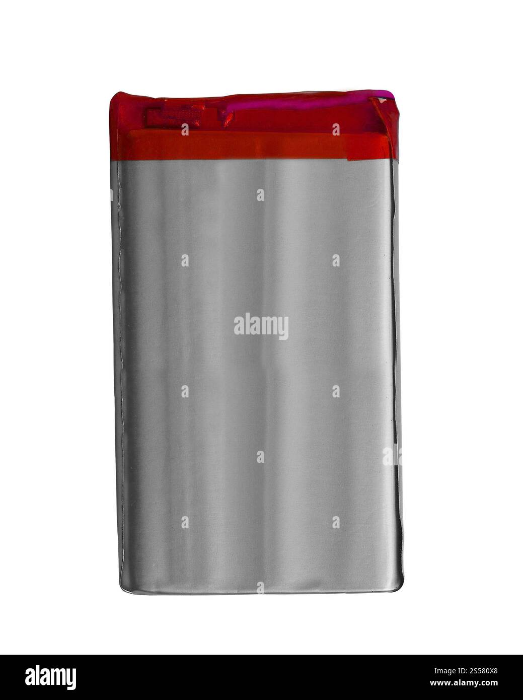 Batterie rechargeable de téléphone cellulaire isolée sur blanc Banque D'Images