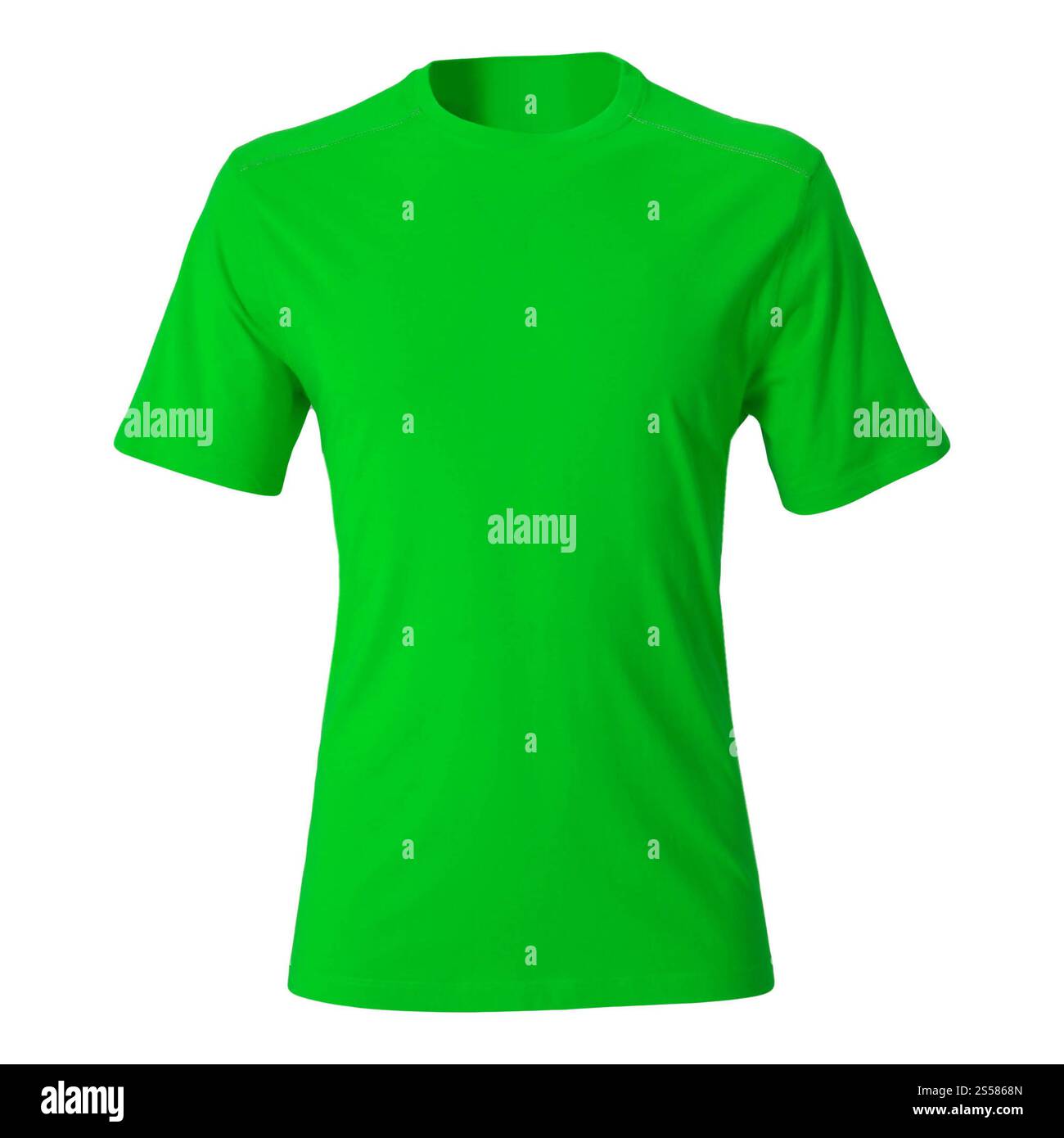 Modèle de tshirt vert isolé sur blanc Banque D'Images