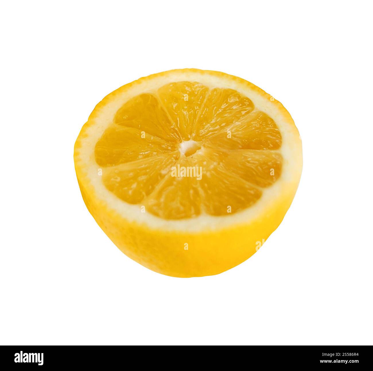 Moitié juteuse d'un citron sur fond blanc Banque D'Images