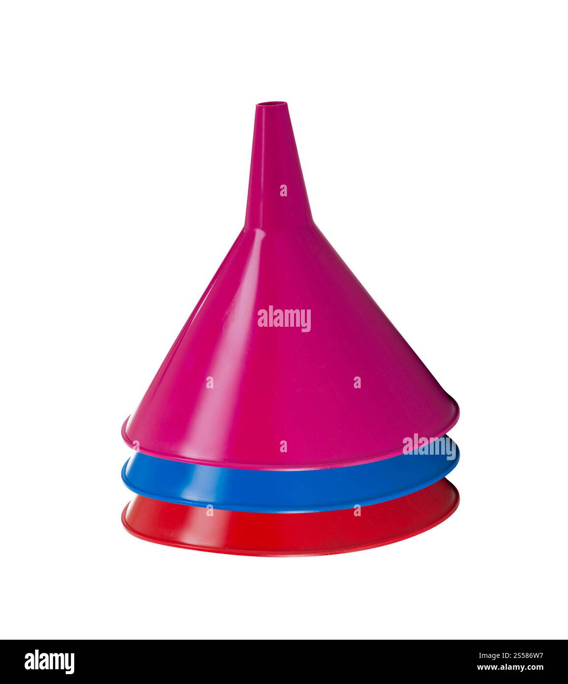 entonnoir en plastique isolé sur blanc Banque D'Images