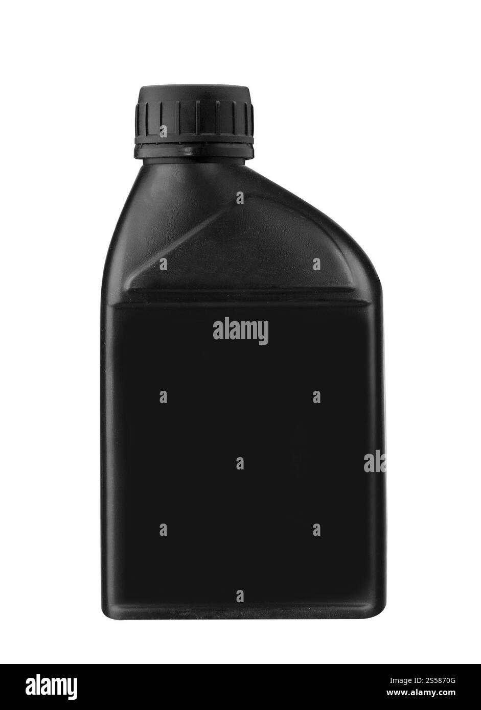 Bouteille avec de l'huile machine isolated on white Banque D'Images