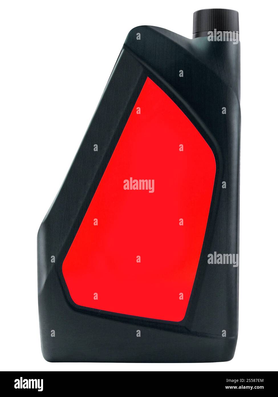 Bouteille avec de l'huile machine isolé sur fond blanc Banque D'Images