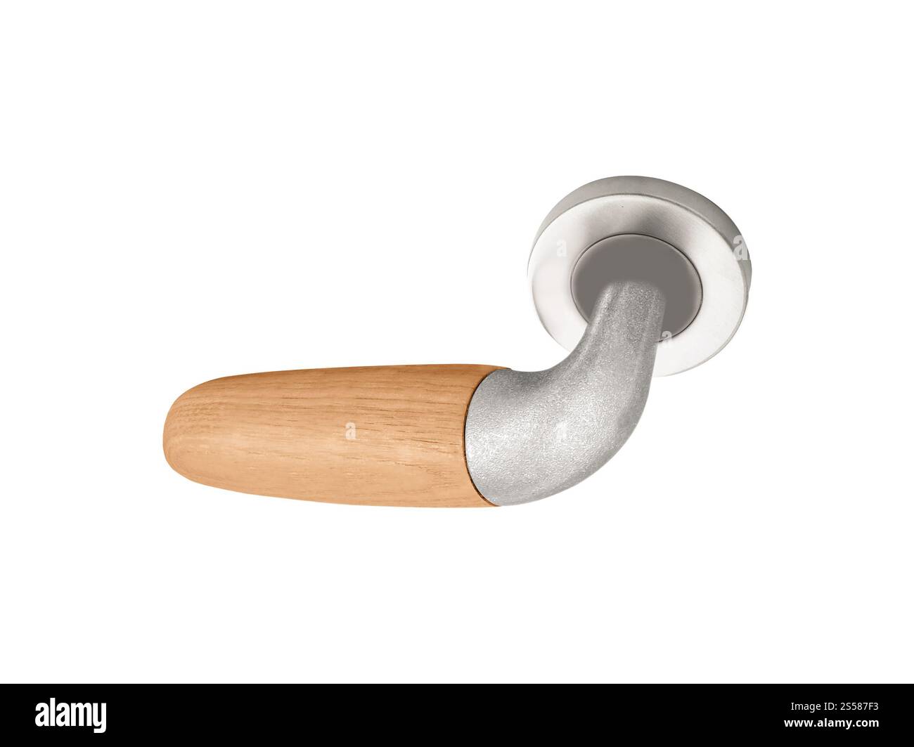 poignée de porte isolée sur fond blanc Banque D'Images