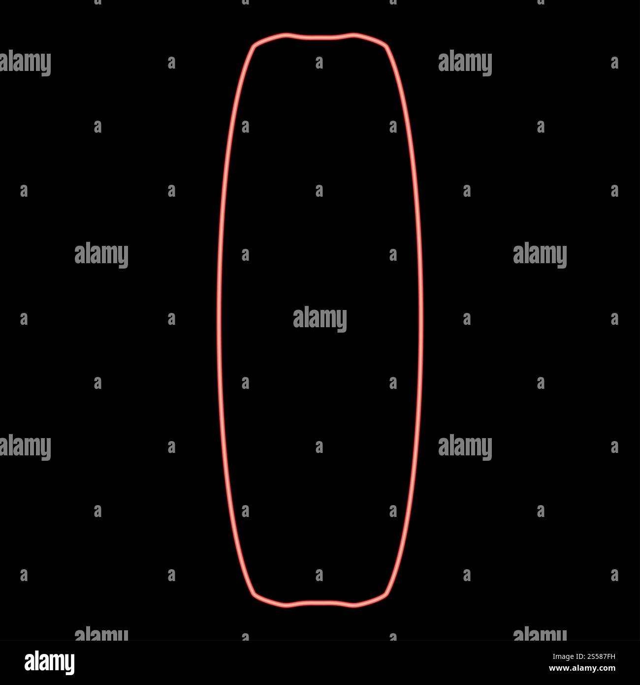 Planche au néon pour kiteboard sport rouge couleur illustration vectorielle image plat style lumière. Planche au néon pour illustration vectorielle de couleur rouge de sport de kiteboard Banque D'Images