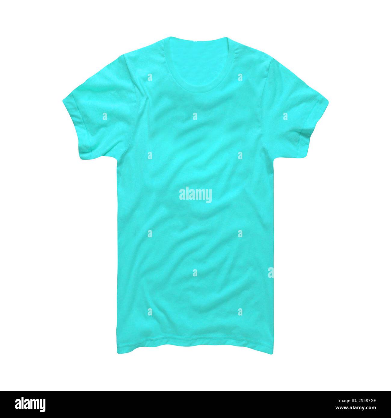 tshirt bleu isolé sur blanc Banque D'Images