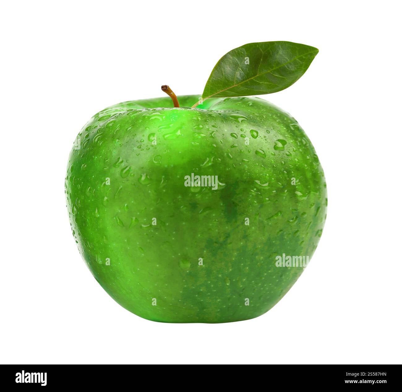 Pomme verte, isolé sur fond blanc Banque D'Images