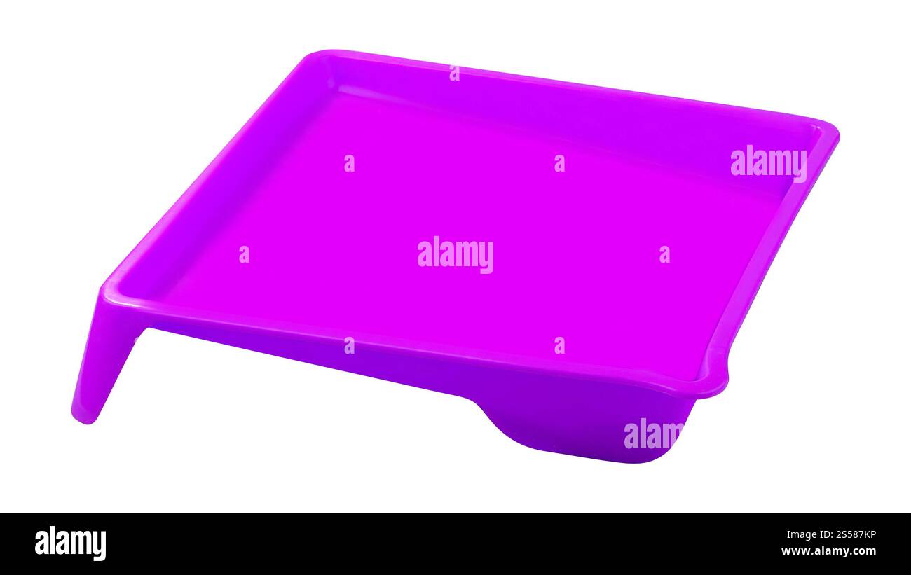 plateau violet sur fond blanc Banque D'Images