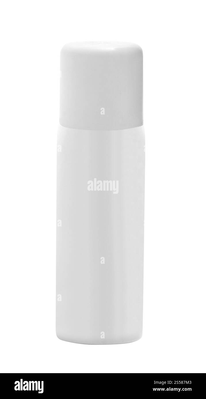 Récipient blanc de flacon pulvérisateur isolé Banque D'Images