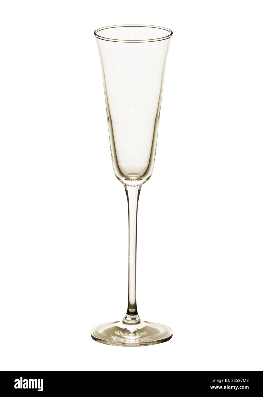 Verre à champagne isolé sur blanc Banque D'Images