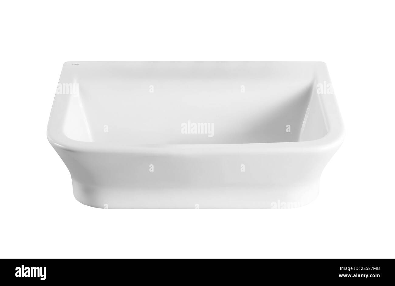 Plat de cuisson en céramique vide blanc sur blanc Banque D'Images Plat de cuisson en céramique vide blanc sur blanc Banque D'Images