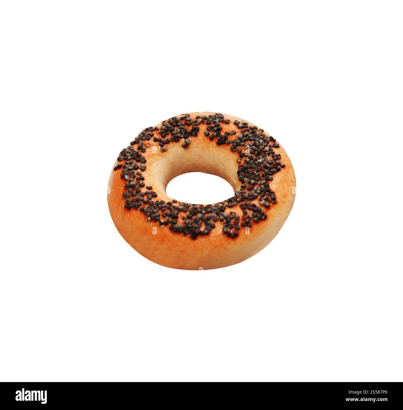 Bagel avec graines de pavot isolé sur fond blanc Banque D'Images Bagel avec graines de pavot isolé sur fond blanc Banque D'Images