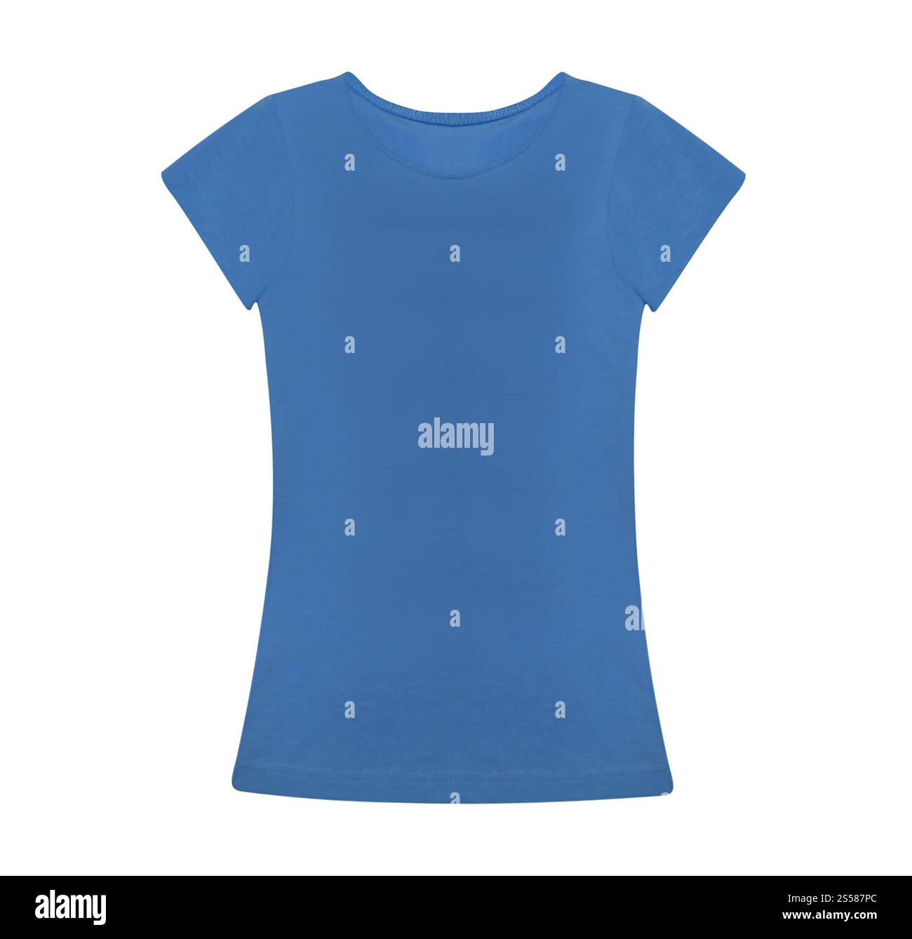 tshirt bleu isolé sur blanc Banque D'Images