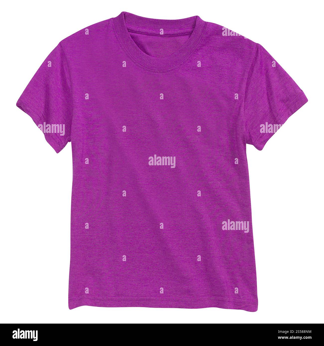 Tshirt violet isolé sur blanc Banque D'Images