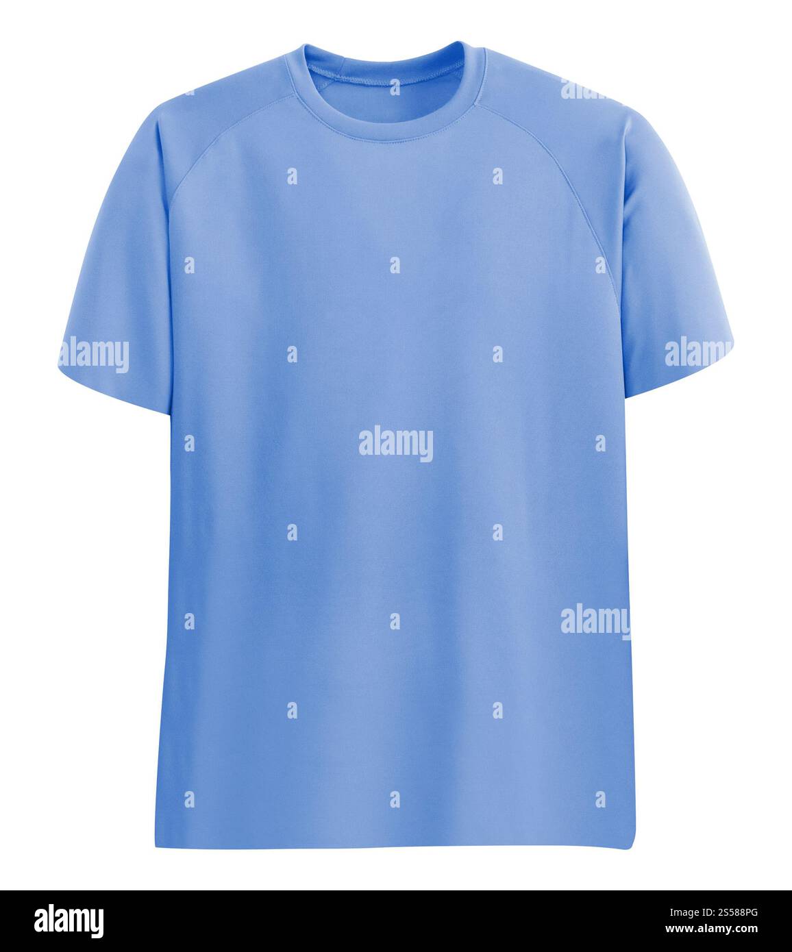 Tshirt bleu isolé sur blanc Banque D'Images