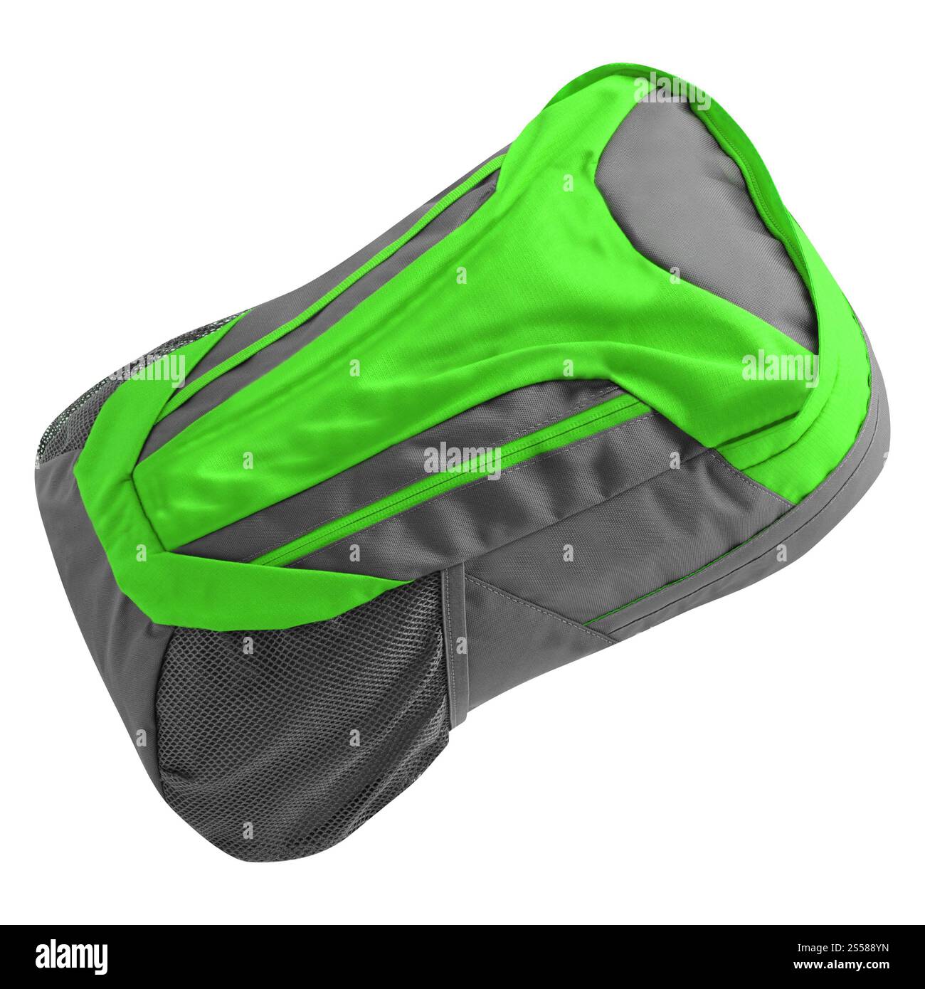 Sac à dos vert isolé sur blanc Banque D'Images