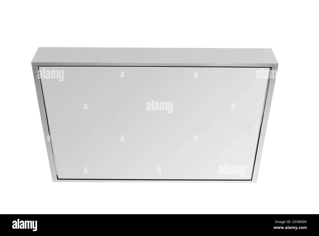 boîte métallique isolée sur fond blanc Banque D'Images