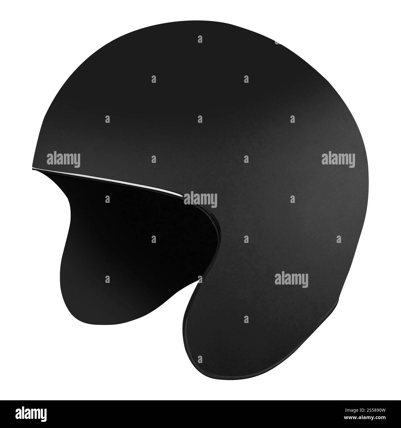 Casque noir isolé sur fond blanc Banque D'Images