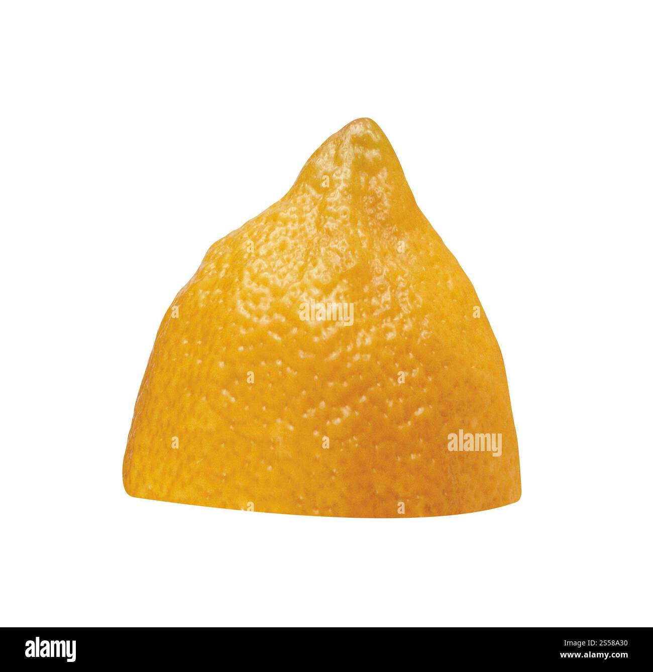 Un seul demi-citron d'agrumes isolé sur blanc Banque D'Images