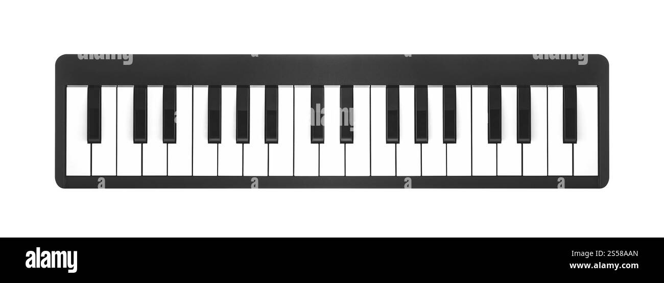 piano numérique sur fond blanc Banque D'Images