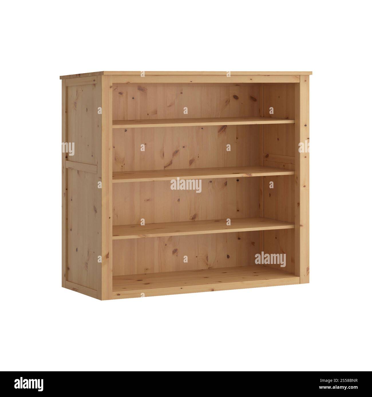 Fond d'étagère de livre en bois isolé Banque D'Images