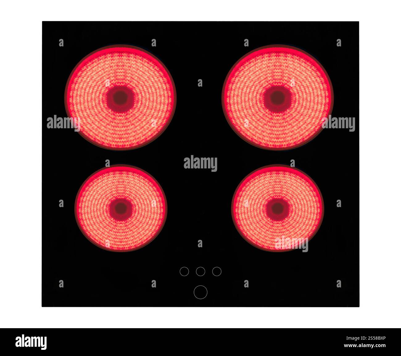 poêle électrique rouge-chaud isolé sur blanc Banque D'Images poêle électrique rouge-chaud isolé sur blanc Banque D'Images