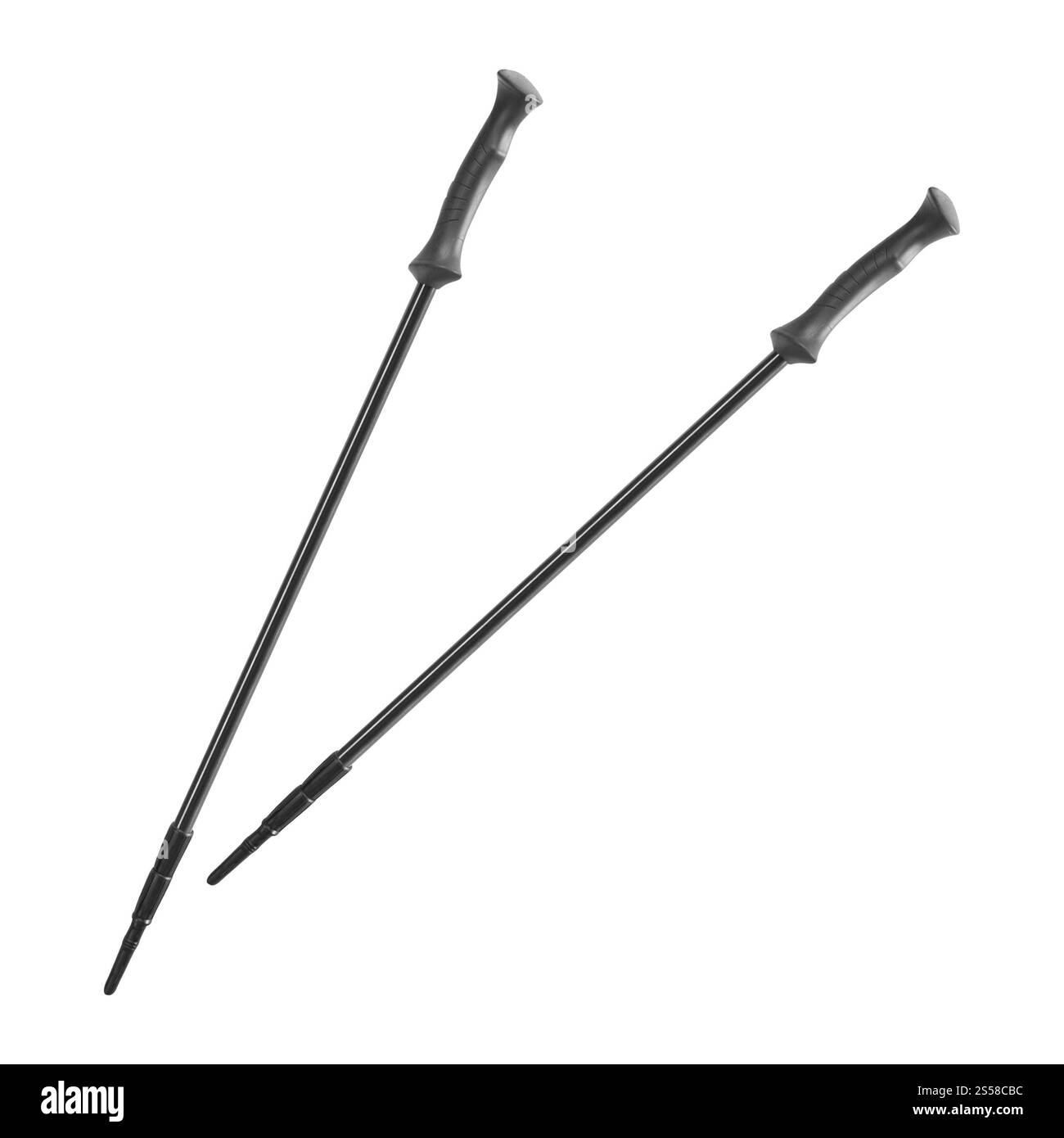 bâtons de ski isolés sur fond blanc Banque D'Images