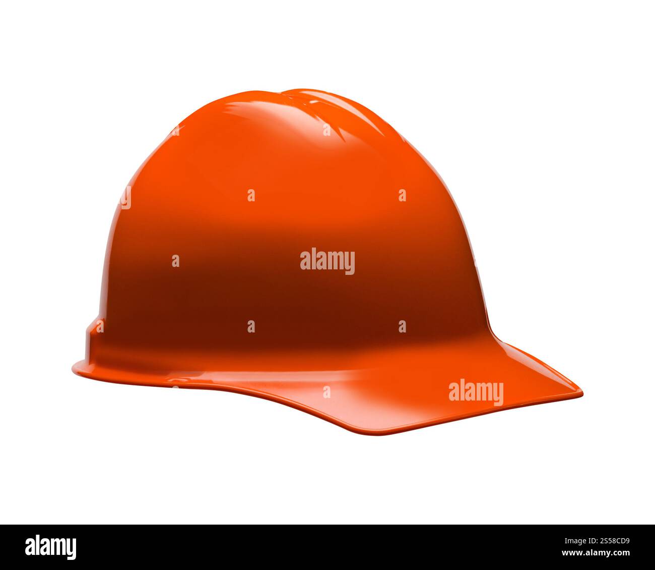 Casque de construction isolé sur fond blanc Banque D'Images