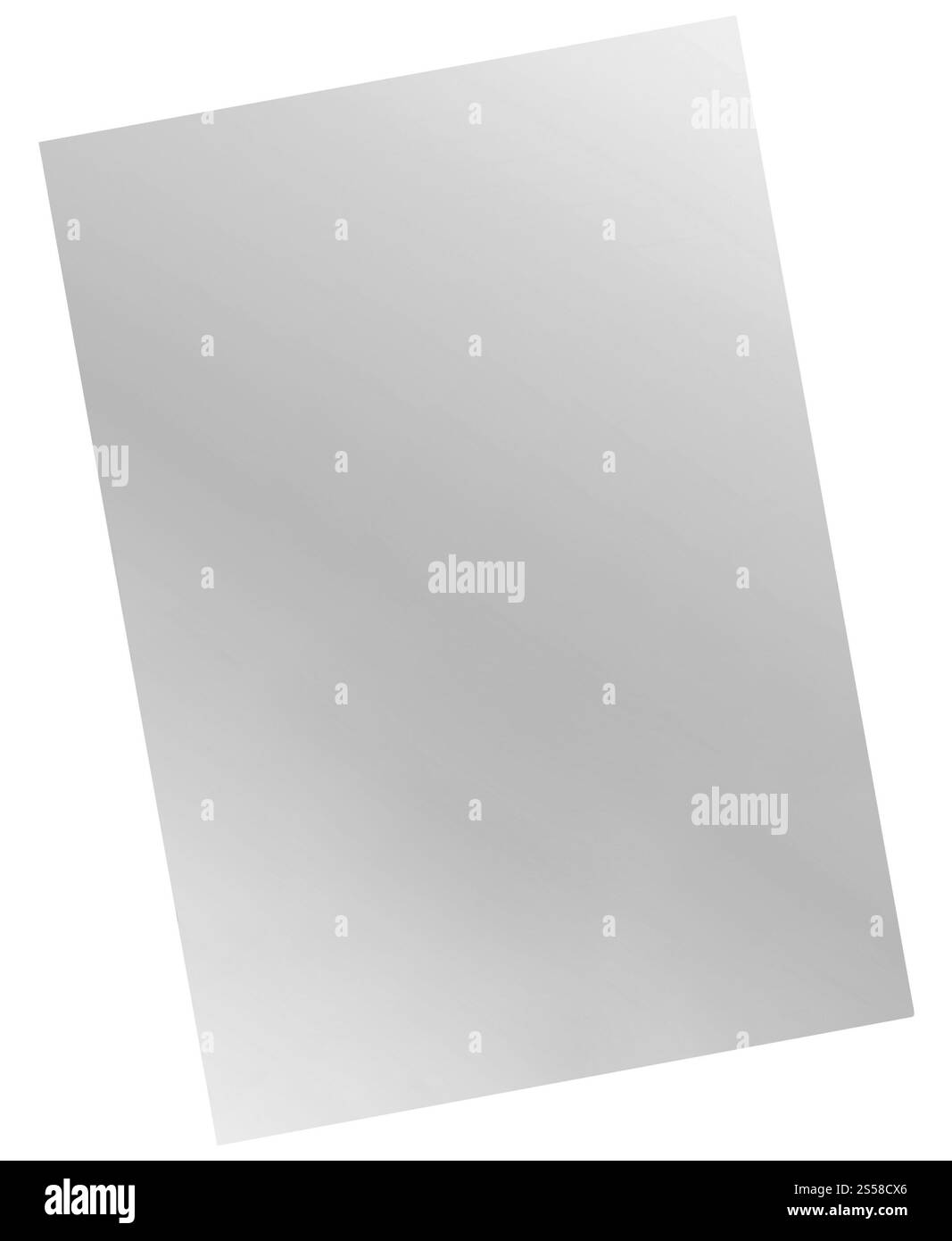 Feuille de papier blanche isolée sur blanc Banque D'Images