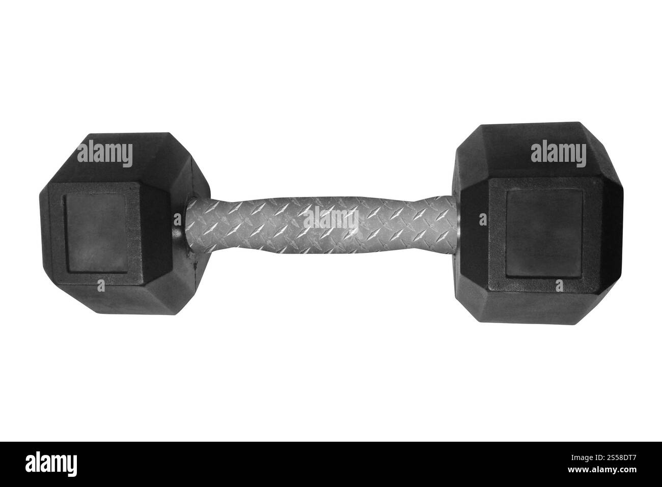 Barbell isolé sur fond blanc Banque D'Images