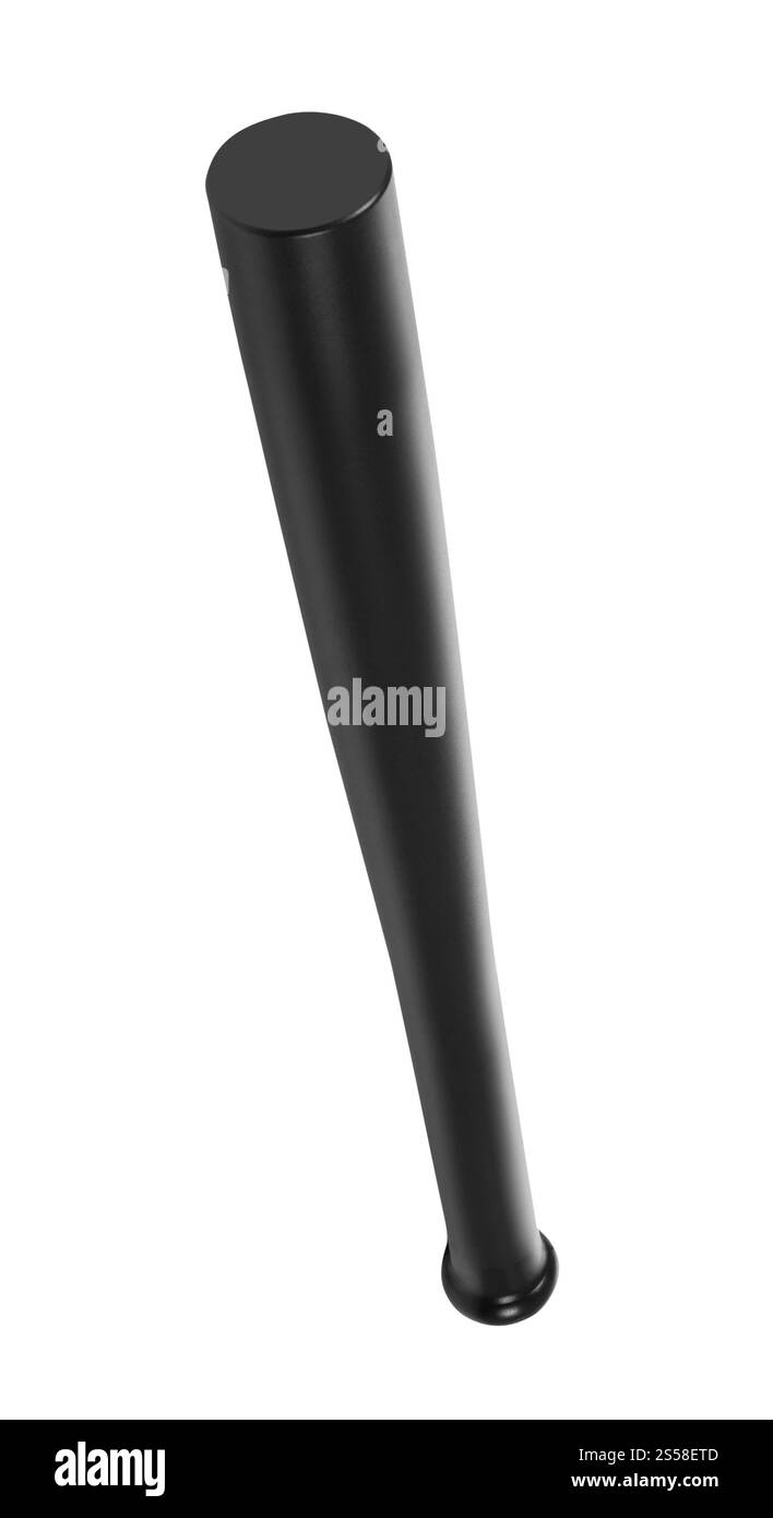 Batte de baseball en bois isolée sur blanc Banque D'Images