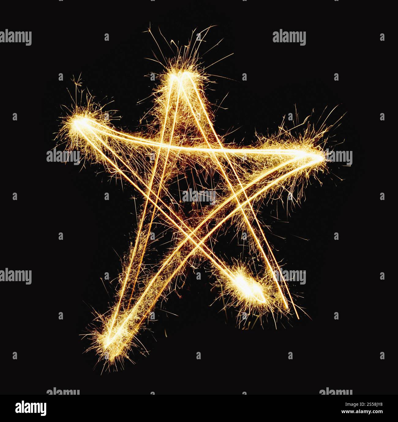 étoile du nouvel an isolée sur noir. étoile du nouvel an Banque D'Images