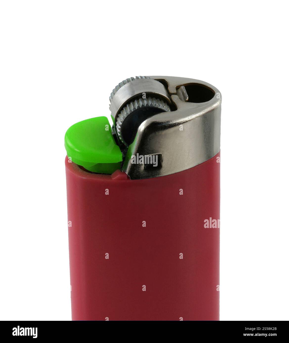 joli briquet isolé sur fond blanc. allume-cigare Banque D'Images