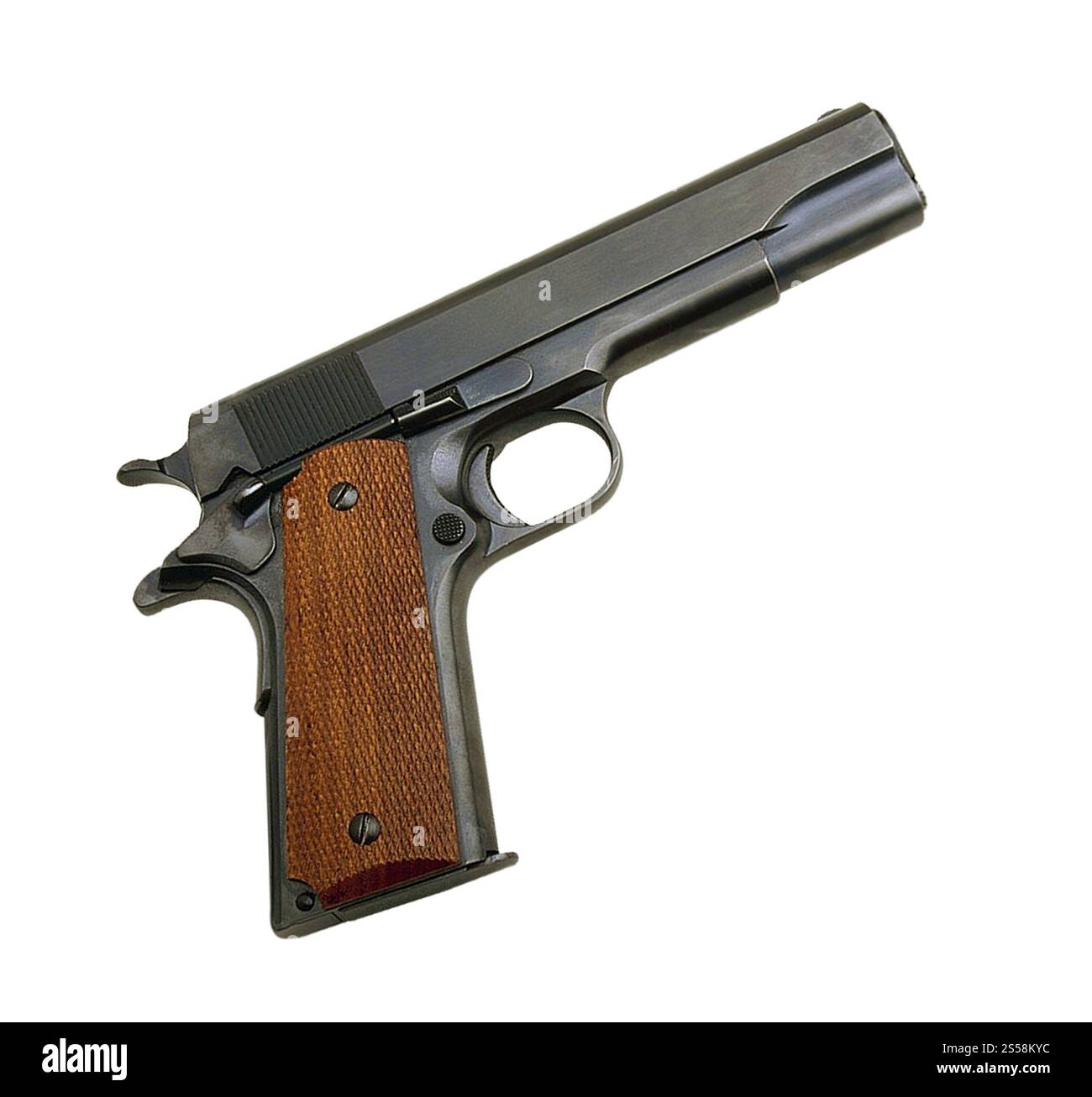 Gros plan de pistolet isolé sur fond blanc. Gros plan du pistolet Banque D'Images