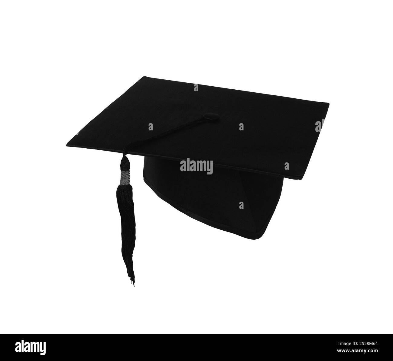 Chapeau étudiant sur blanc, avec chemin de découpage. Chapeau d'étudiant sur blanc Banque D'Images