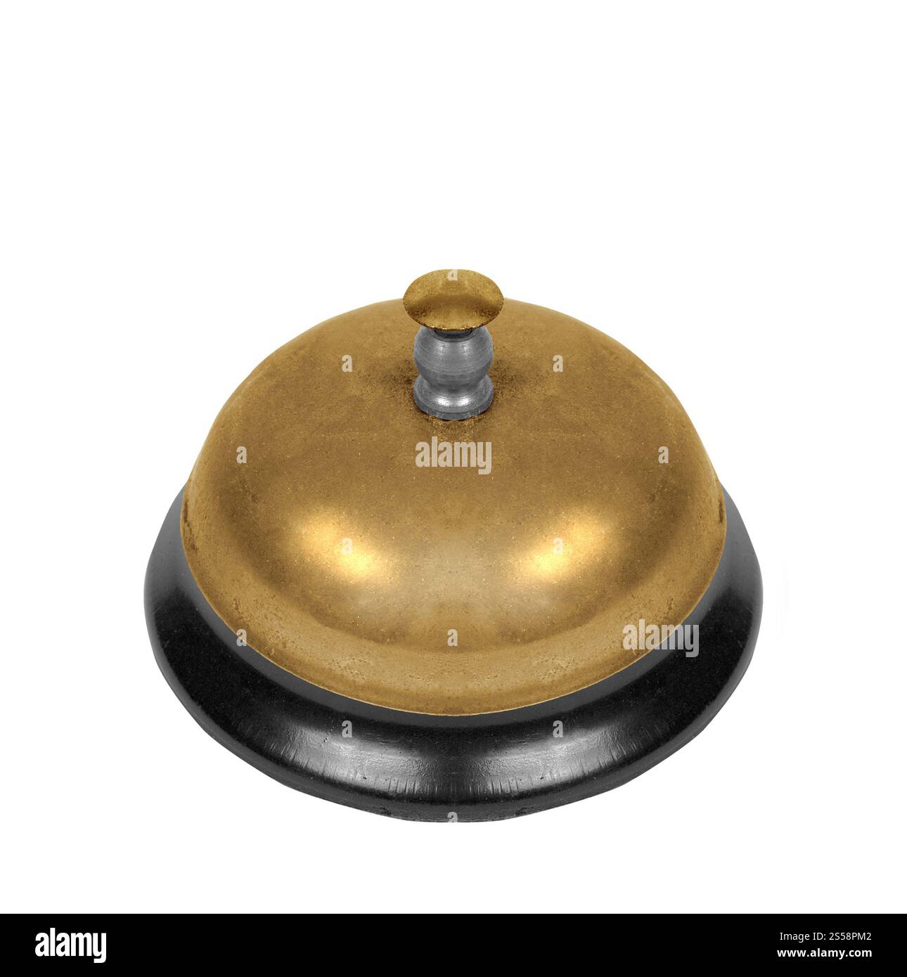 cloche d'école isolée sur fond blanc. cloche d'école isolée Banque D'Images