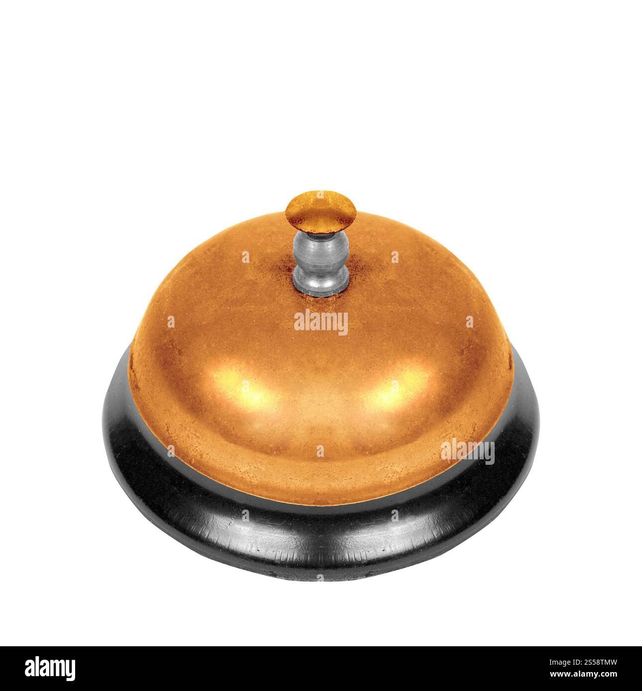 cloche d'école isolée sur fond blanc. cloche d'école isolée Banque D'Images