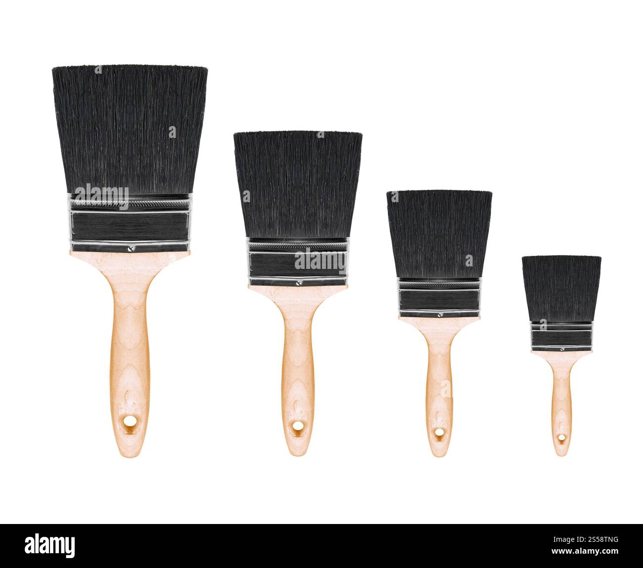 Pinceaux de peinture isolés sur fond blanc. Pinceaux de peinture isolés sur blanc Banque D'Images